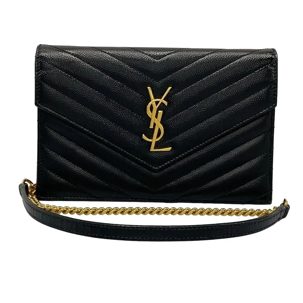 Saint Laurent PARIS Cassandra Envelope Chain Wallet Other Style Wallet 695108
